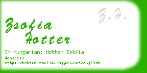 zsofia hotter business card